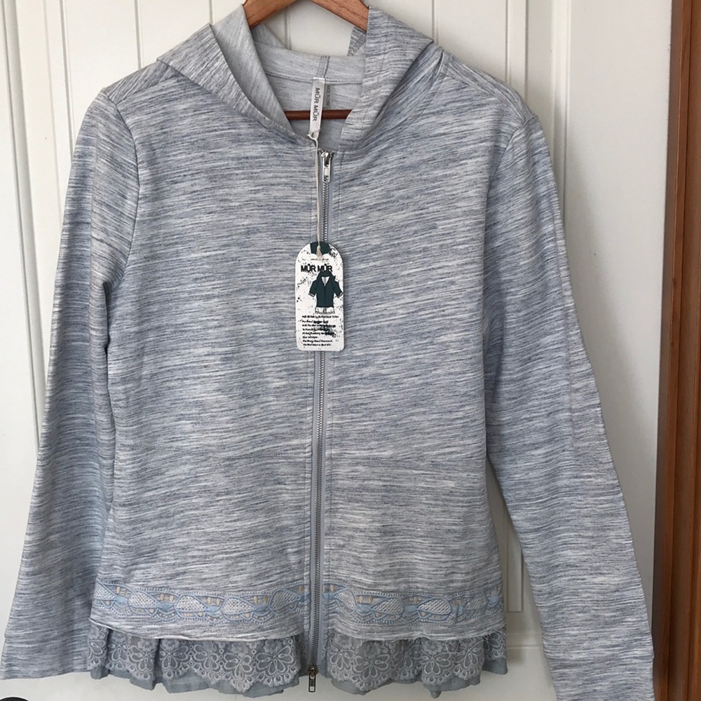 Mur Mur Anthro New embroidered jacket with lace border detail